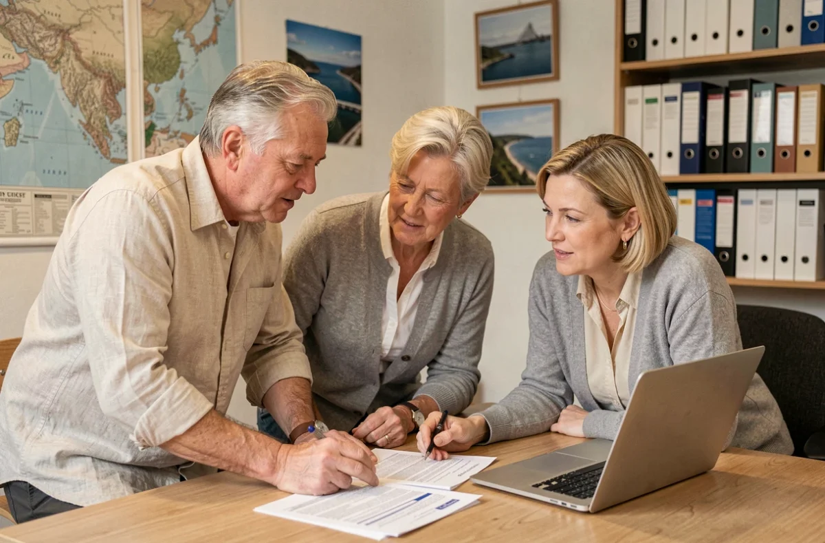 Couple breton en rendez-vous avec un conseiller pour simplifier leurs démarches liées à la maison